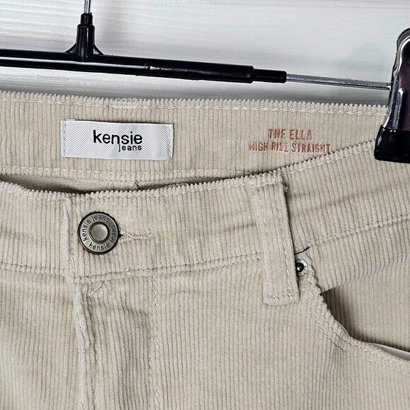 Kensie Womens Corduroy Pants Size 8 / 29 The Ella High Rise Straight Khaki Ankle - Picture 2 of 4